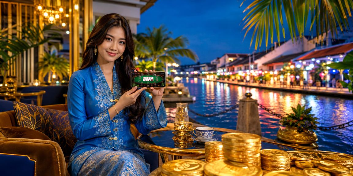 Permainan poker meja dengan suasana budaya Melaka di platform my50